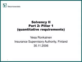 Solvency II Part 2: Pillar 1 (quantitative requirements)