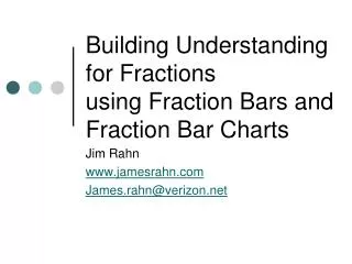 Building Understanding for Fractions using Fraction Bars and Fraction Bar Charts