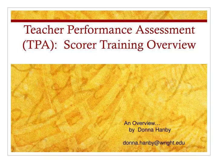 teacher performance assessment tpa scorer training overview