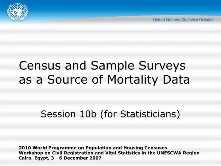 census and sample surveys as a source of mortality data