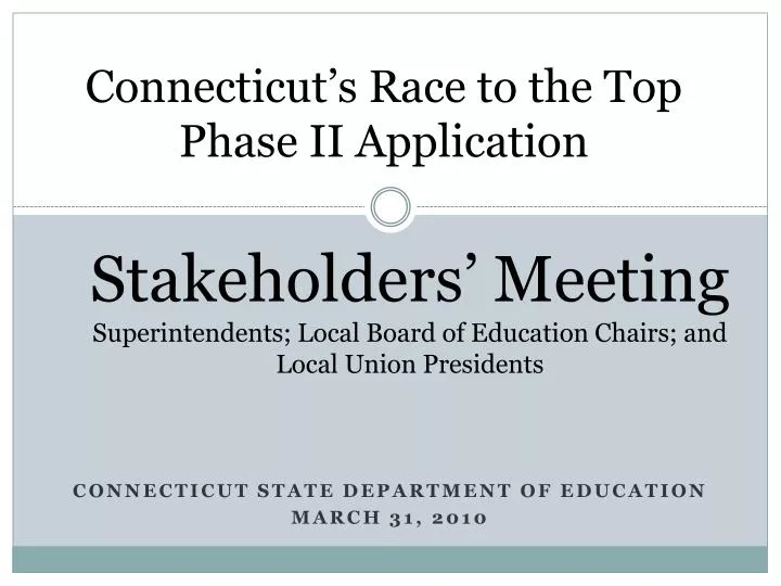 connecticut s race to the top phase ii application