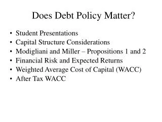 does debt policy matter