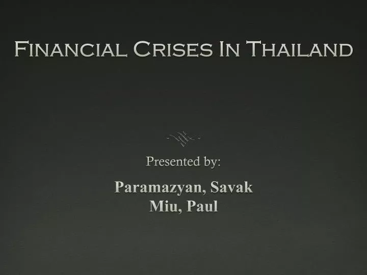 financial crises in thailand