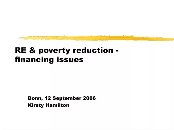 re poverty reduction financing issues