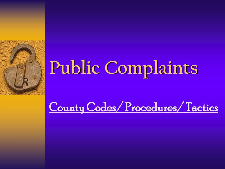 public complaints