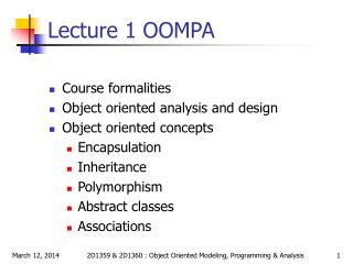 Lecture 1 OOMPA