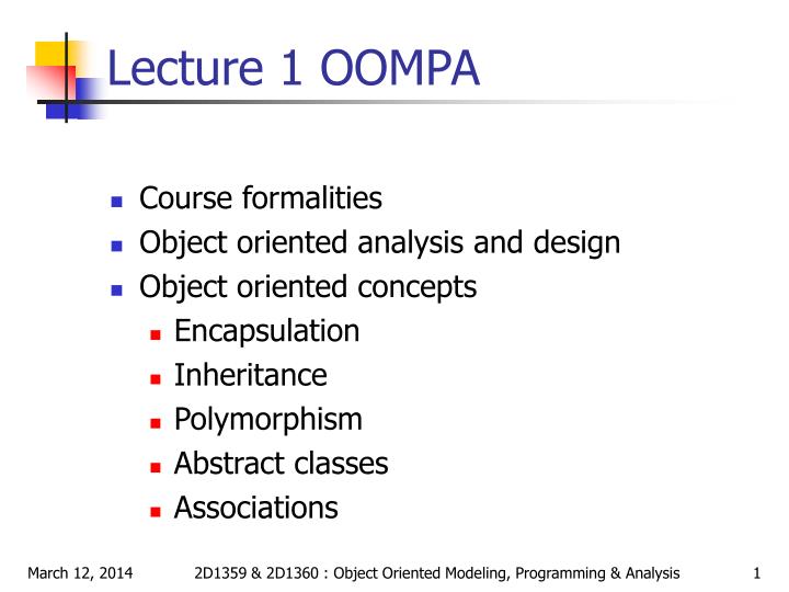 lecture 1 oompa