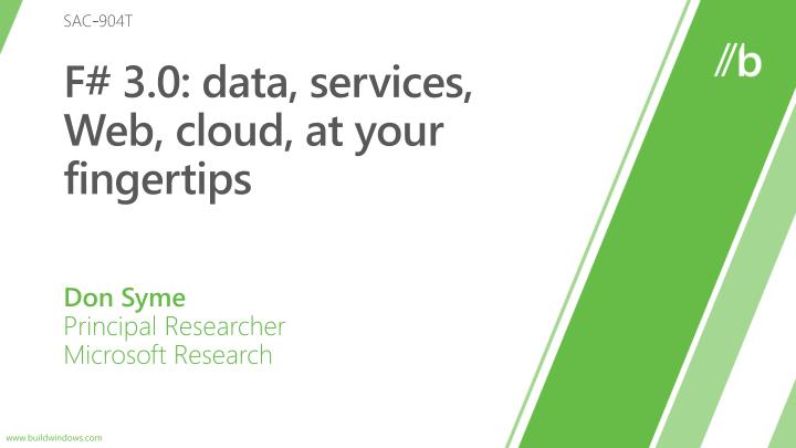 f 3 0 data services web cloud at your fingertips