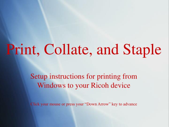 print collate and staple