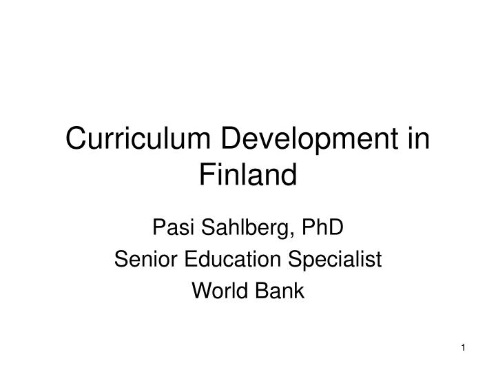 curriculum development in finland