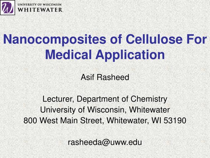 nanocomposites of cellulose for medical application