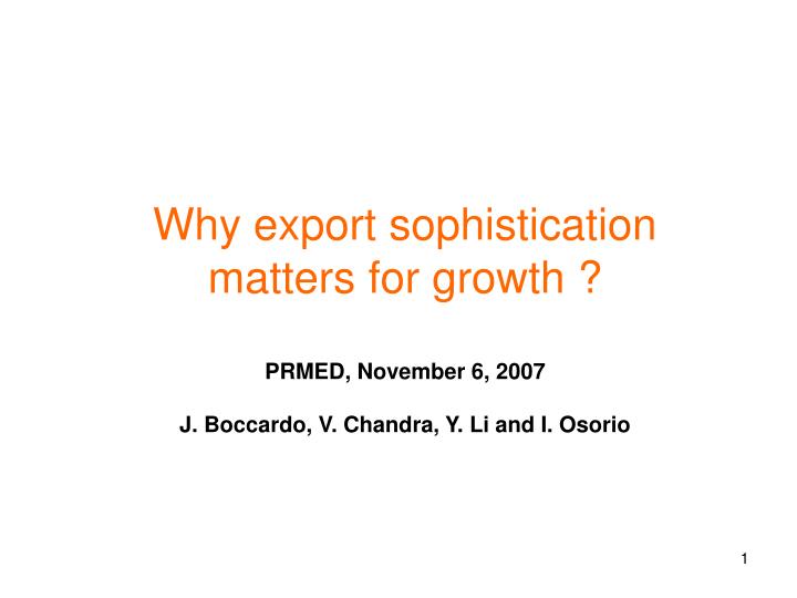 why export sophistication matters for growth
