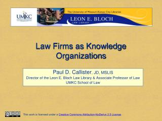 Law Firms as Knowledge Organizations