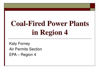 Coal-Fired Power Plants in Region 4