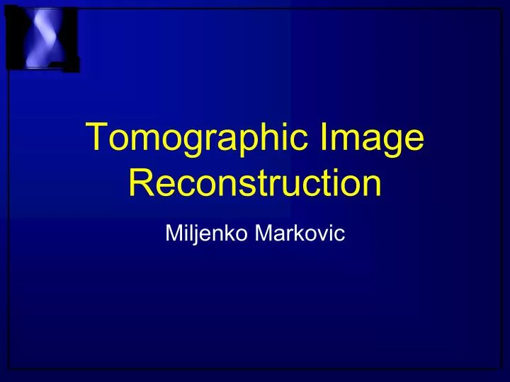 tomographic image reconstruction