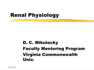 Renal Physiology