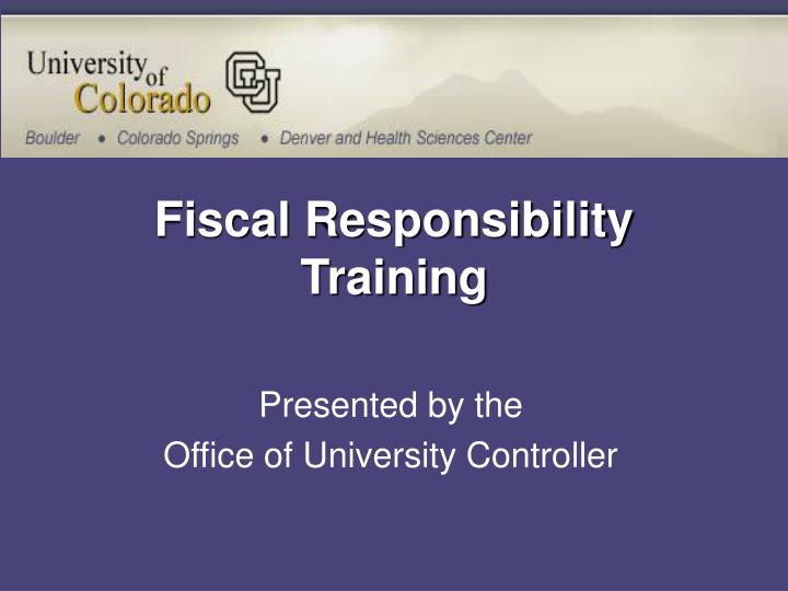 fiscal responsibility training