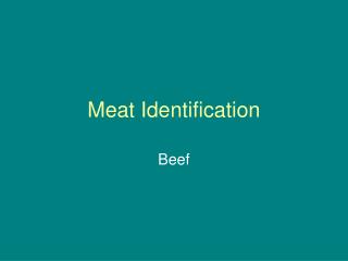 Meat Identification