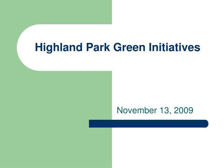 highland park green initiatives