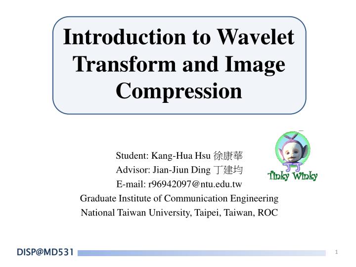introduction to wavelet transform and image compression