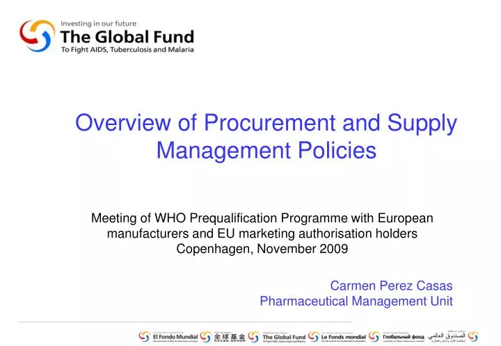 overview of procurement and supply management policies