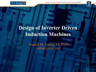 Design of Inverter Driven Induction Machines