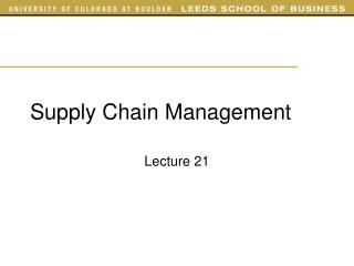 supply chain management