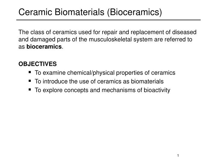 ceramic biomaterials bioceramics