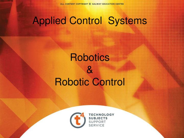 applied control systems robotics robotic control