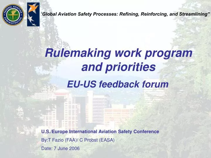 rulemaking work program and priorities