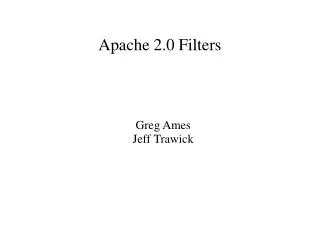 Apache 2.0 Filters
