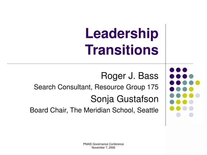 leadership transitions