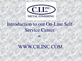 Introduction to our On-Line Self Service Center