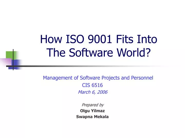 how iso 9001 fits into the software world