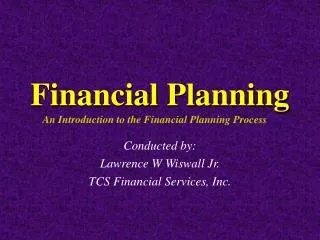 Financial Planning An Introduction to the Financial Planning Process