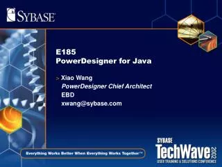 E185 PowerDesigner for Java