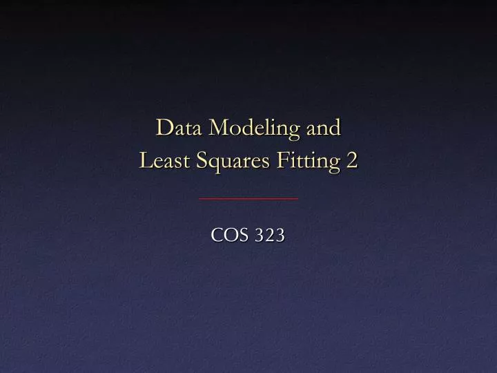 data modeling and least squares fitting 2