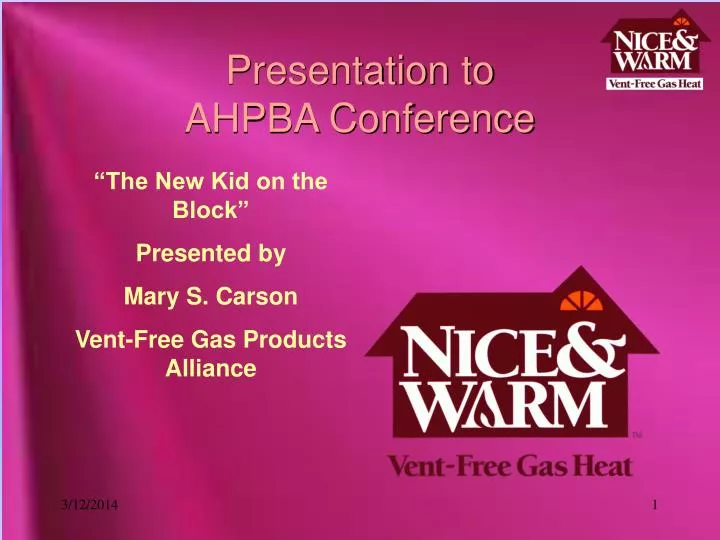 presentation to ahpba conference