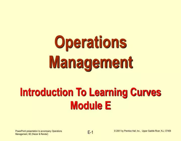 operations management introduction to learning curves module e