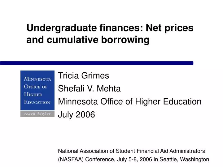 undergraduate finances net prices and cumulative borrowing