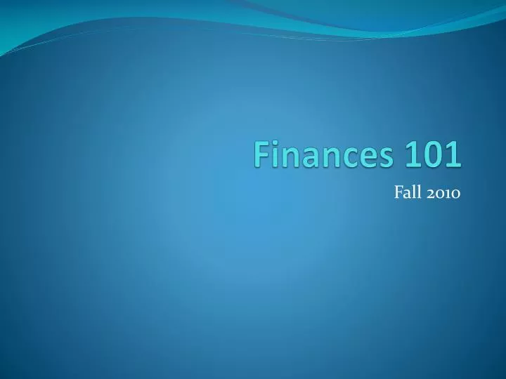 finances 101