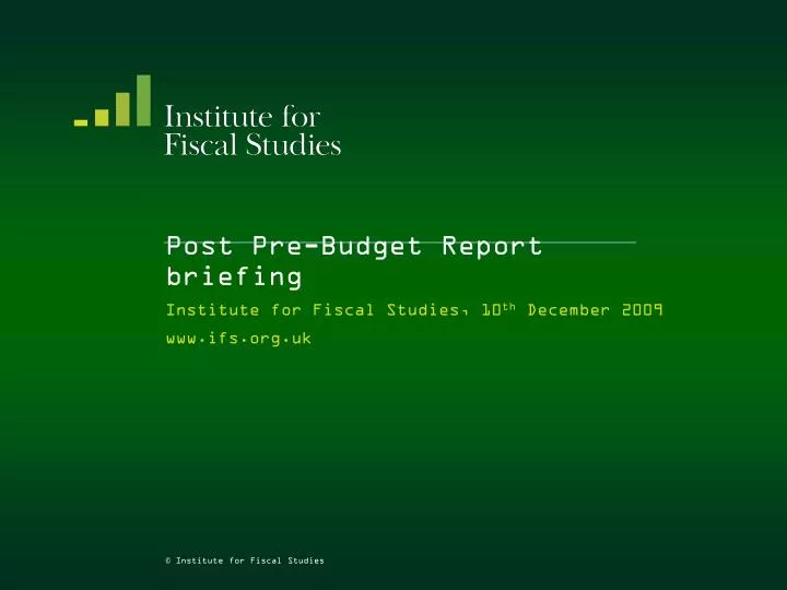 post pre budget report briefing