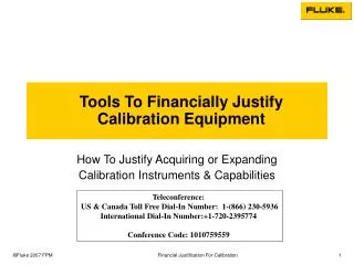 Tools To Financially Justify Calibration Equipment