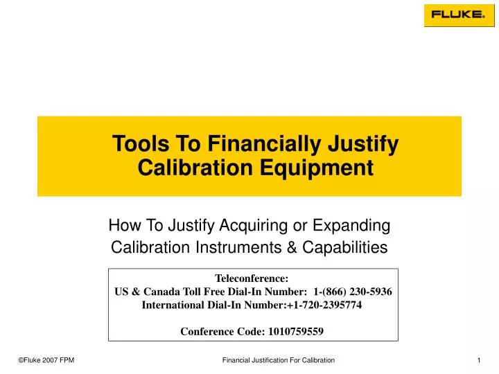 tools to financially justify calibration equipment