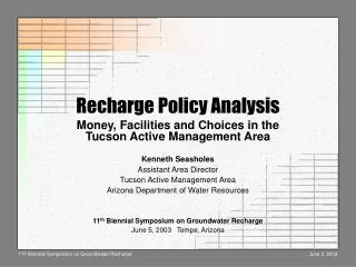 Recharge Policy Analysis