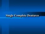 Single Complete Dentures