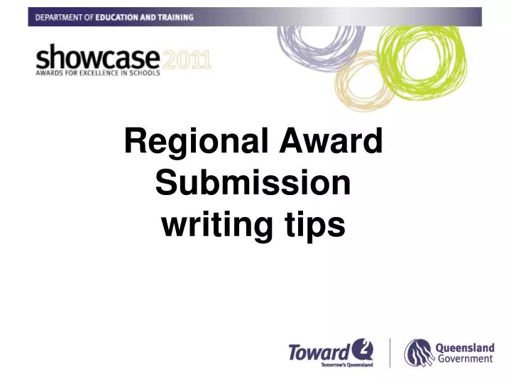 regional award submission writing tips