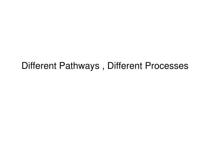 different pathways different processes