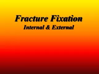 Fracture Fixation Internal &amp; External