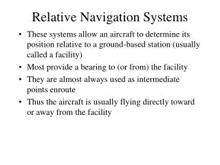 Relative Navigation Systems